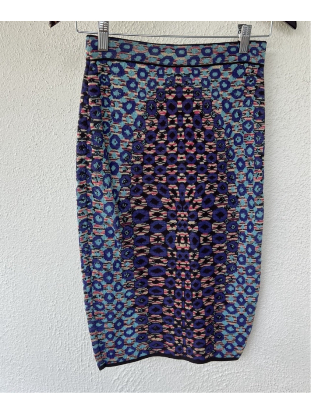 Missoni Multicolor Geometric Knit Pencil Skirt Stretch Bodycon XS Career Office